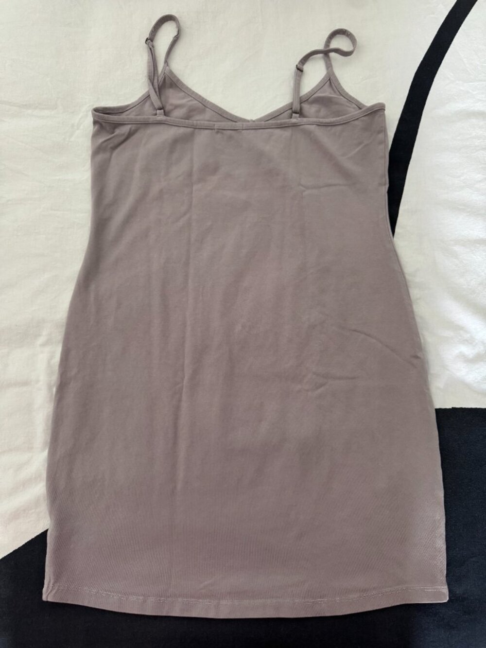 Like NEW Taupe Spaghetti Strap Bodycon Mini Dress Sz L - Picture 6 of 6